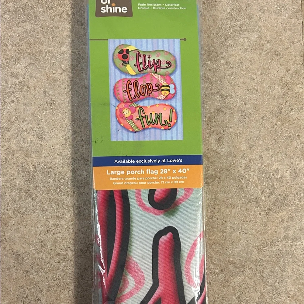 Rain or Shine Flip Flops and Fun Summer Beach Yard Decor Porch Flag - Picture 3 of 4